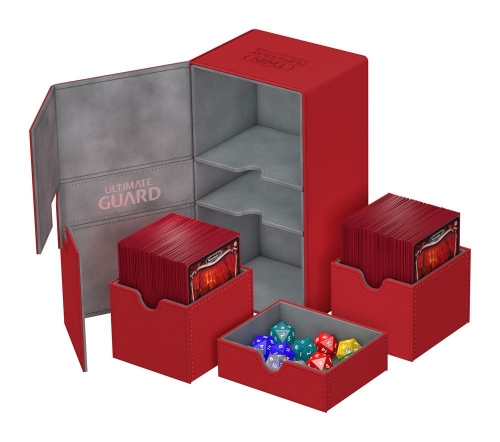 Ultimate Guard Twin Flip´n´Tray Deck Case 200+ Standardgröße XenoSkin™ Rot