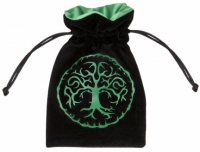 Forest Black & Green Velour Dice Bag