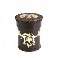 Flying Dragon Leather Dice Cup Brown & Golden
