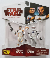 Star Wars The Clone Wars Actionfigur 2009 Clone Commander Cody & Clone Trooper Echo 10 cm